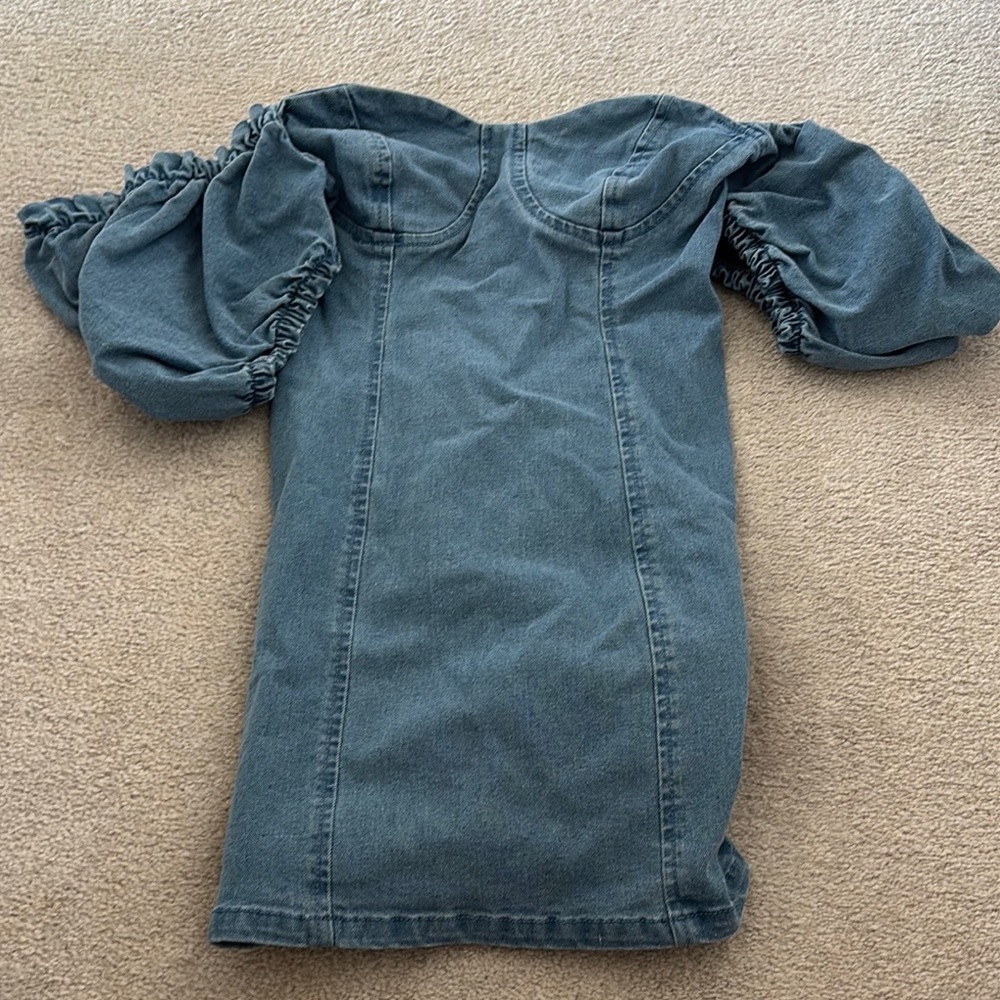 Off-Shoulder Denim Dress